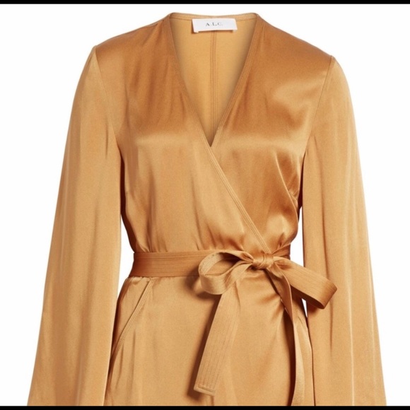 A.L.C. Golden Sand Wrap Dress Size 0 2 4 - Picture 3 of 4